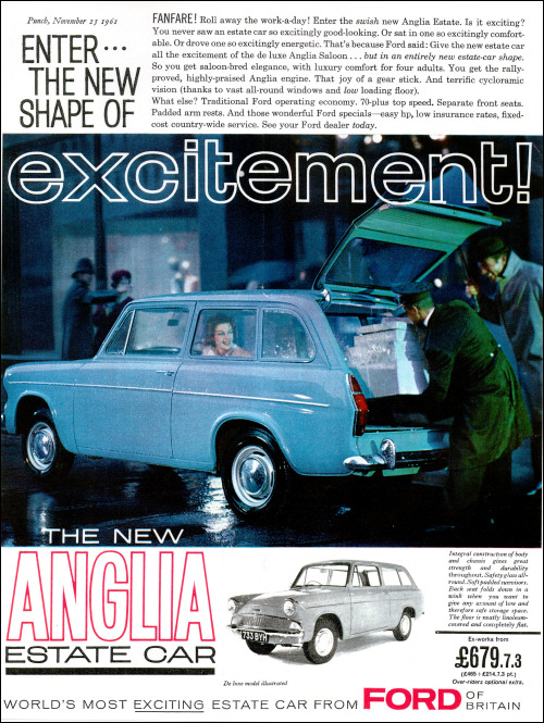 Alt="1961 Ford Anglia Estate Ad with the trunk open"