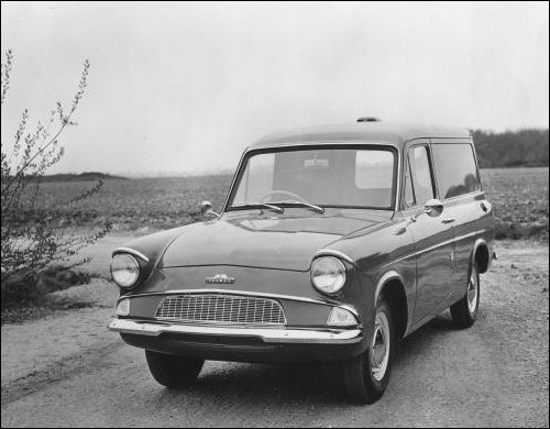 Alt="1962 Ford Anglia Panel Van image on the road"