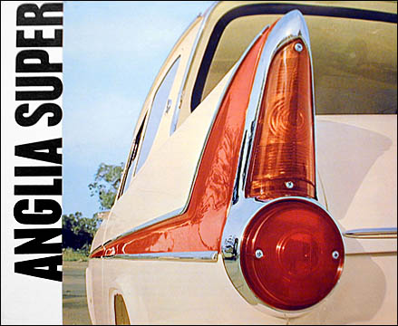 Alt="1966 Ford Anglia Super publicity image showing rear left lights"
