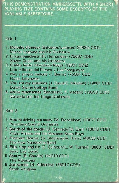 Philips Demonstration Music Cassette