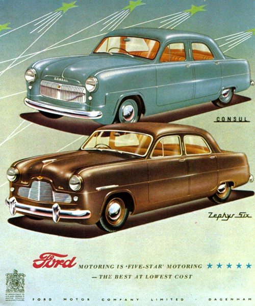 Publicity Image of the 1950 Ford Consul and Zephyr