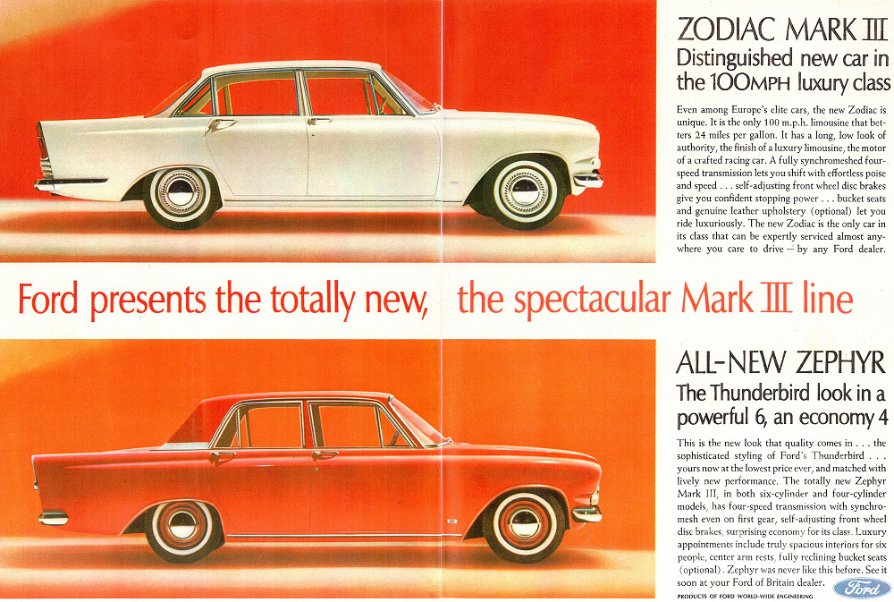Publicity Imafe for the new 1962 Ford Zodiac and Zephyr Mk III