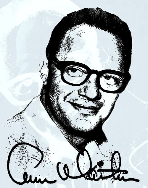 Portrait of Quinn Martin with his signature