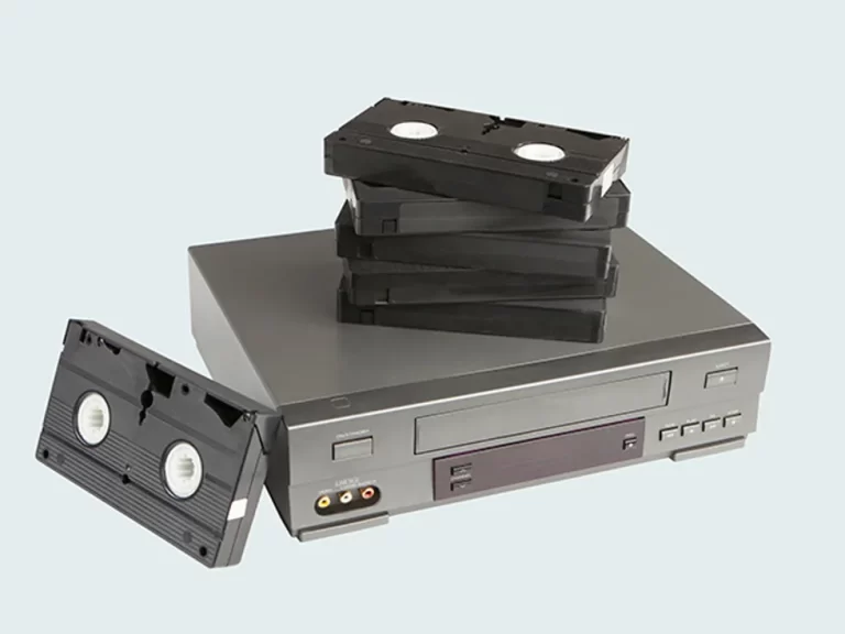 Image of a VCR and VHS Tapes